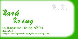 mark kring business card